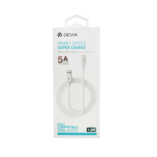 Cable Devia Usb A Tipo C - 5A 1.5mt 44602
