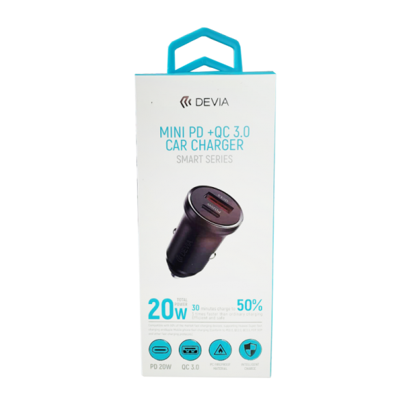 Cargador Auto Mini PD + QC3.0 Devia 20W 59408