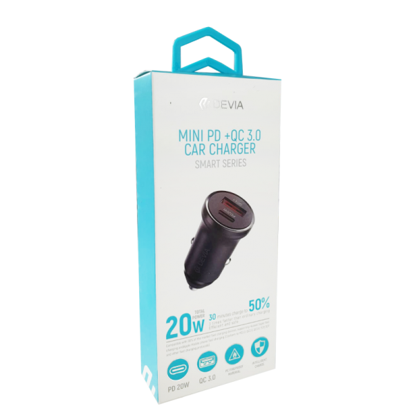 Cargador Auto Mini PD + QC3.0 Devia 20W 59408