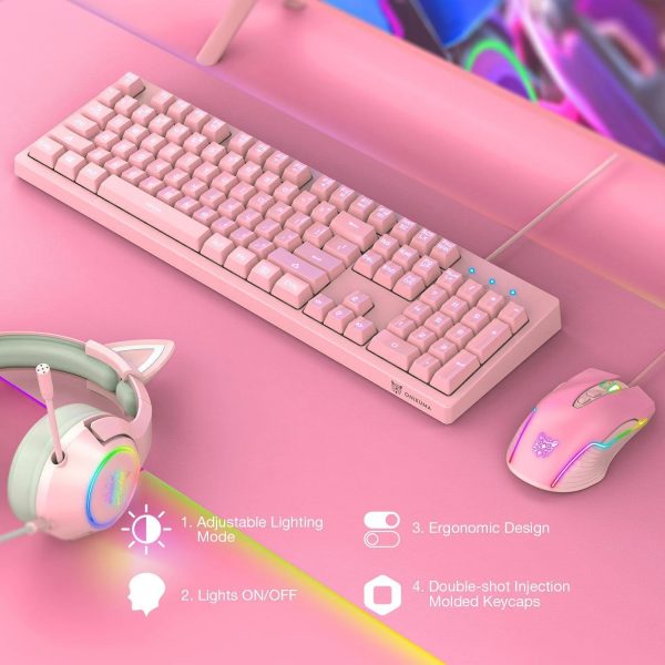 KITTM (4) Kit Teclado Mouse Retro Iluminado G25 Onikuma