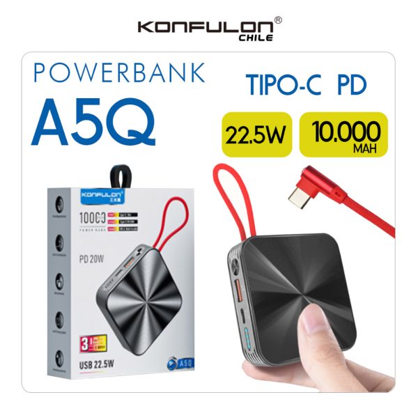 pbank1 Power Bank Konfulon A5Q / Tipo C