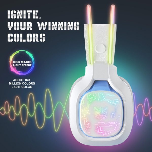 X22 BLA 3 Audífono Gamer Onikuma X22 Blanco RGB