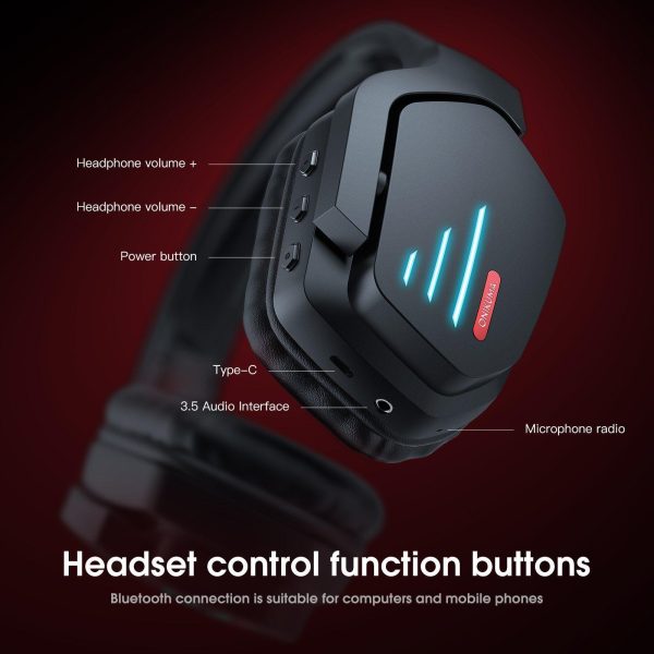 b60_cuad (2) Audifono Bluetooth Onikuma B60 Negro
