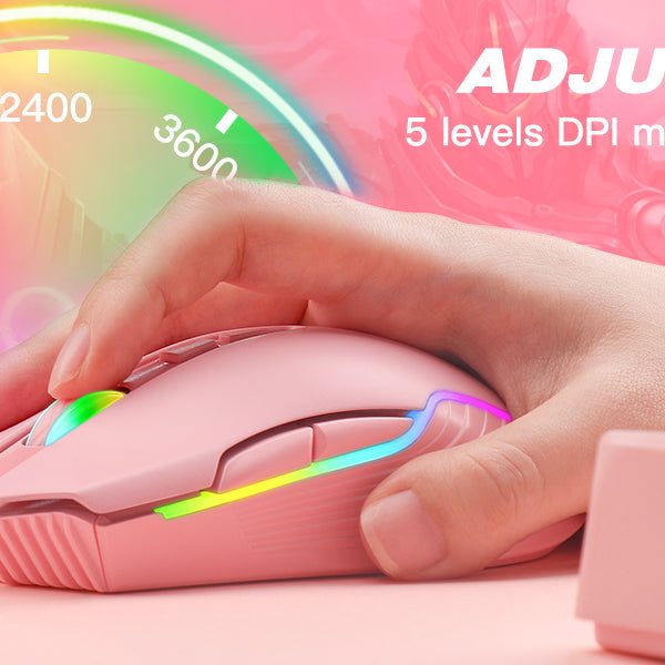 Mouse Inalambrico Onikuma CW905 Rosado