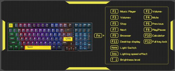 Teclado Mecánico Onikuma G38 Negro RGB
