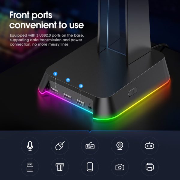 Soporte Audifonos Hub Audio Onikuma ST-2 - Negro