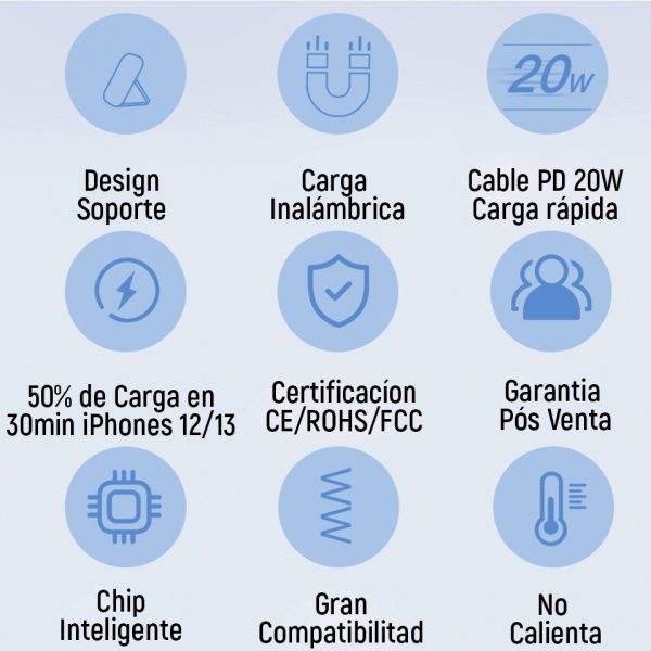 PowerBank Magsafe con Stand 20W Devia Negro