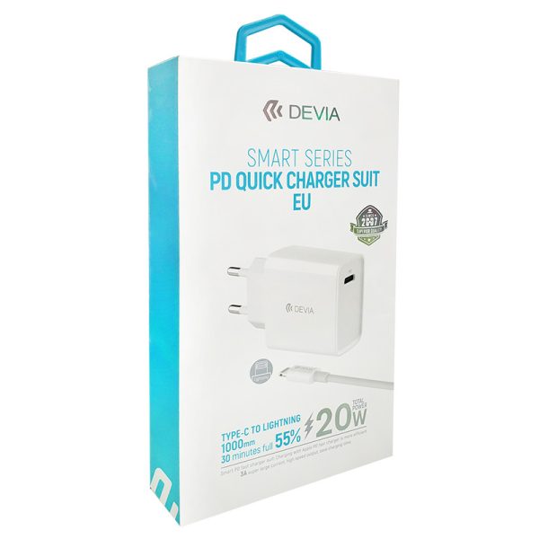 Kit Cargador Devia con Cable Tipo C a Lightning 20w 6293