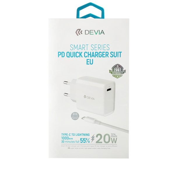 Kit Cargador Devia con Cable Tipo C a Lightning 20w 6293