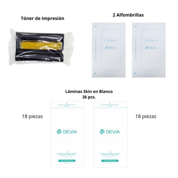 Lamina Skin Personalizado Termica en blanco para Mini Impresora (36pcs) V2
