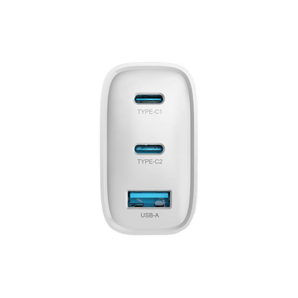 65w devia (1) Kit Cargador Devia 65W GaN Carga Rápida 3 Puertos mas Cable C a C
