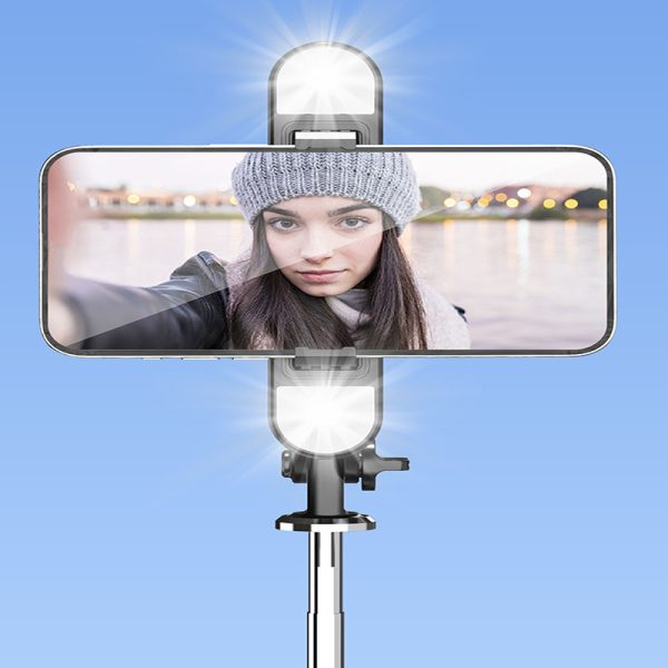 Palo Selfie ZPG020 1M con Trípode y Doble Luz LED