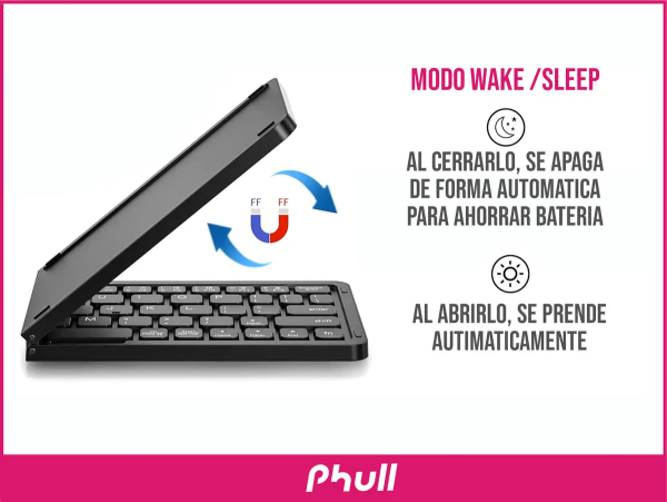Mini Teclado Bluetooth B023 Plegable Ultra Delgado Recargable
