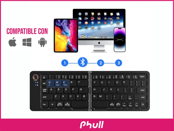 Mini Teclado Bluetooth B023 Plegable Ultra Delgado Recargable