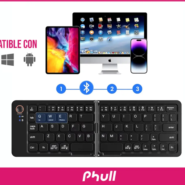 Mini Teclado Bluetooth B023 Plegable Ultra Delgado Recargable