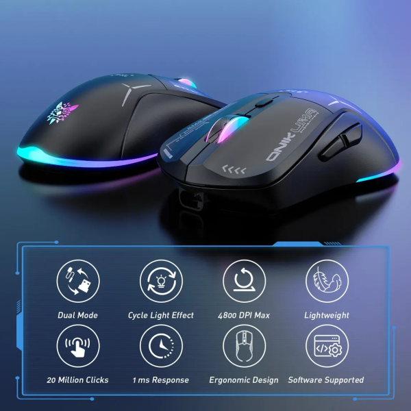 Mouse Gaming Inalámbrico Onikuma CW917 RGB Alta Precisión