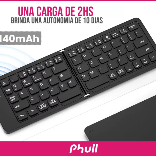Mini Teclado Bluetooth B023 Plegable Ultra Delgado Recargable