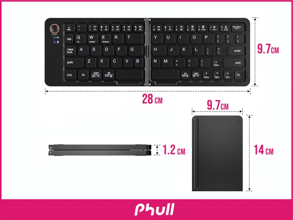 Mini Teclado Bluetooth B023 Plegable Ultra Delgado Recargable