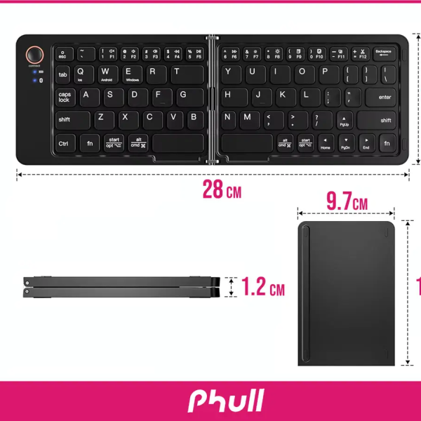 Mini Teclado Bluetooth B023 Plegable Ultra Delgado Recargable