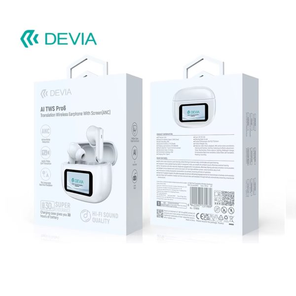 serve_image Audífonos Devia Pro6 TWS Traductor IA ANC Hasta 30h Pantalla