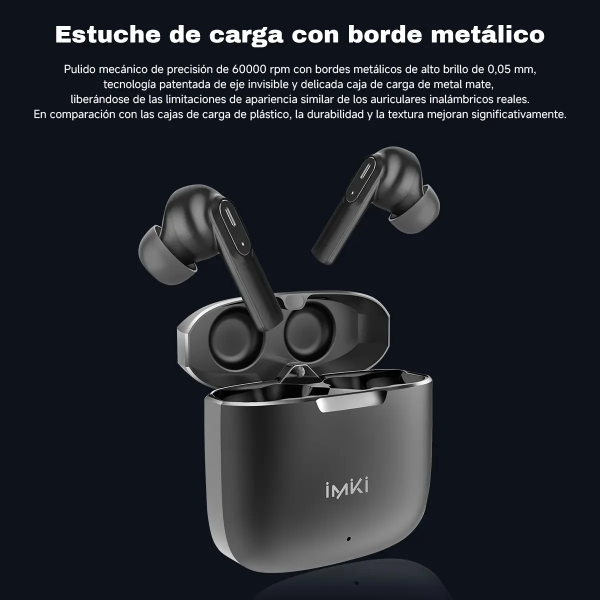 Audífonos Bluetooth Imiki MT2 Caja Metálica Dual Mic ENC Negro
