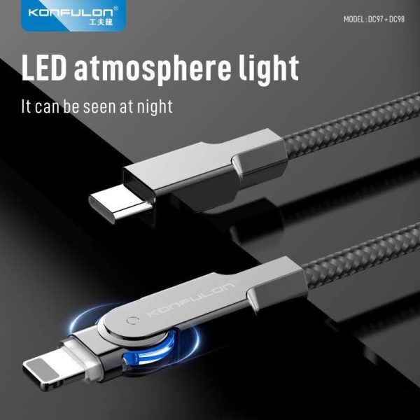 Konfulon DC97 Cable Tipo C a Lightning 27W Carga Rápida Para iPhone