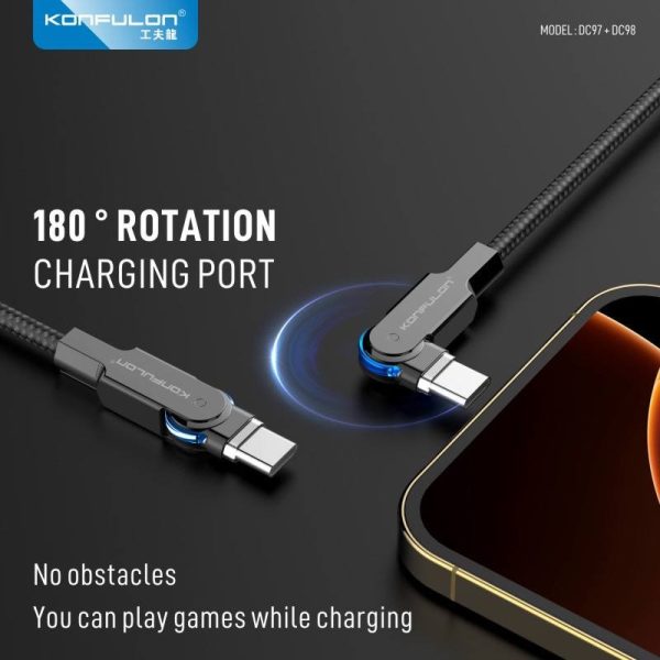 Konfulon DC97 Cable Tipo C a Lightning 27W Carga Rápida Para iPhone