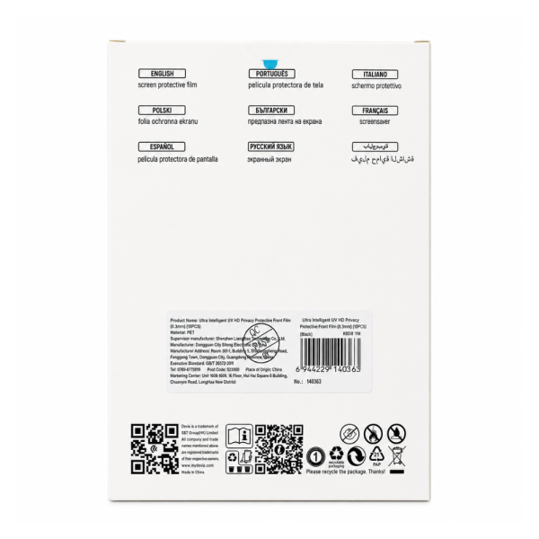6 Hidrogel UV 6H Antiespía HD Transparente 0.3mm 2026 (10pcs)