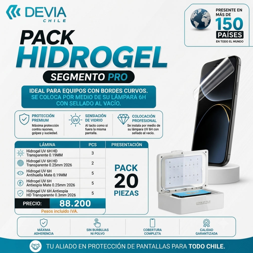 PACK PRO PACK HIDROGEL DEVIA PRO - 20 PIEZAS