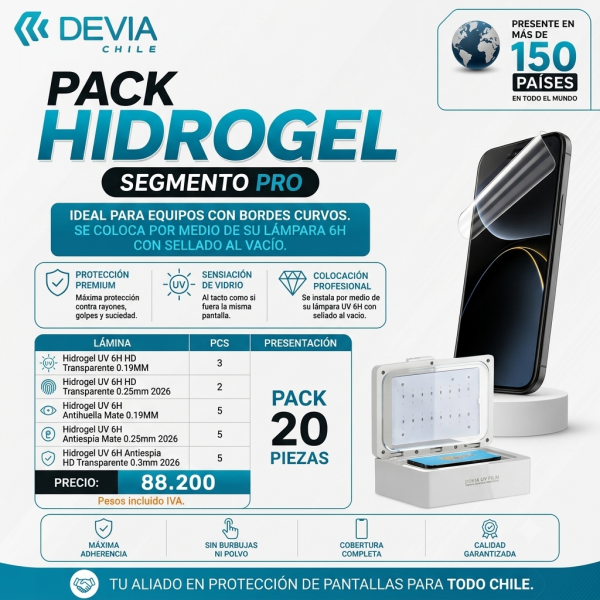 PACK HIDROGEL DEVIA PRO - 20 PIEZAS